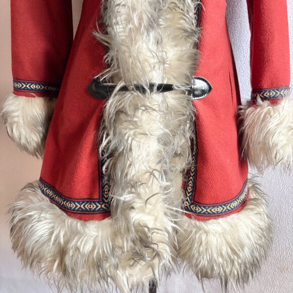 1970s Hippie Boho Wool & Faux Fur Coat - Picture 3 of 10
